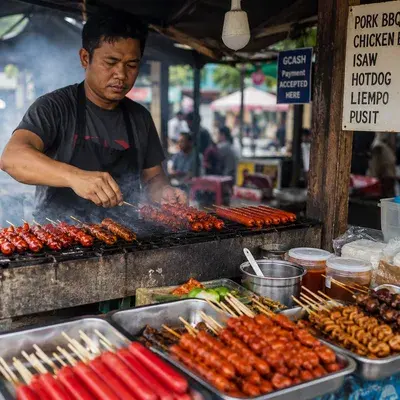 Food stall owner using Halin Hub POS for daily operations