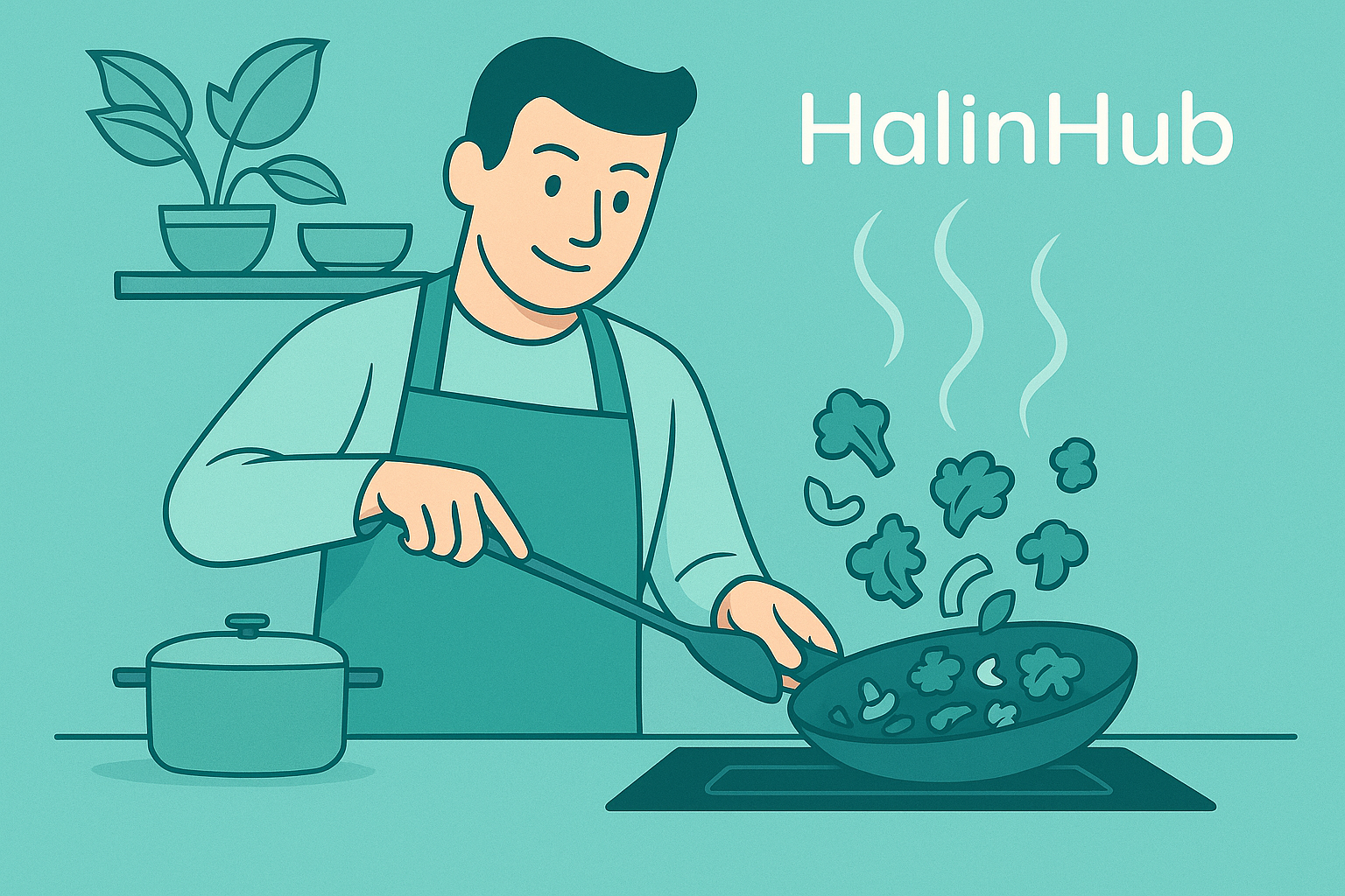 HalinHub barista illustration - POS system for local Cebu businesses